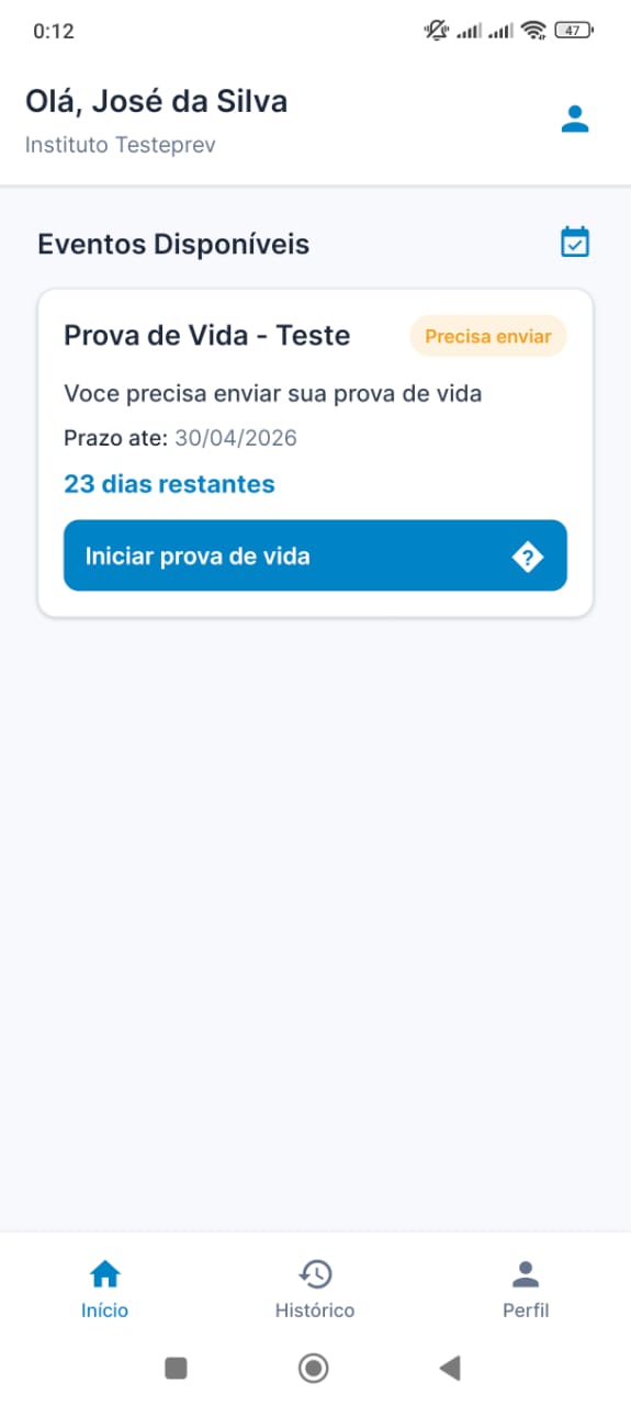 Página inicial do E-Prev