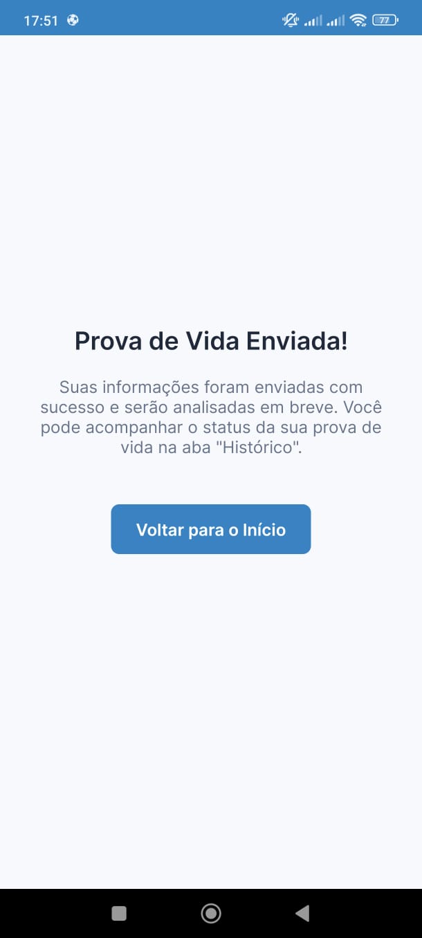Tela de finalização